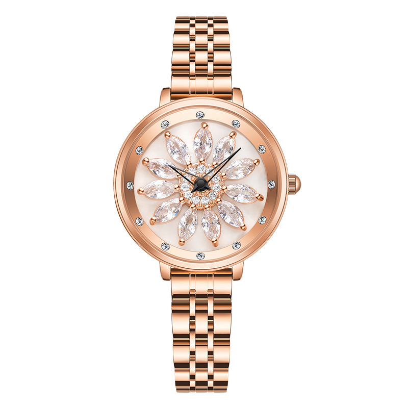 

Light luxury niche hollow diamond leather ladies watch, Other