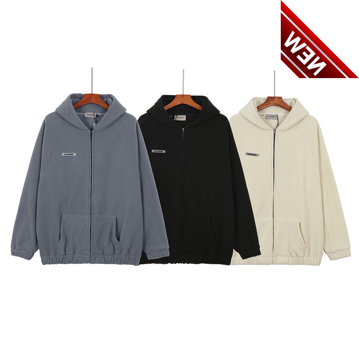 

Feel of God Essentials Fleece Zipper Coat Fog High Street Cardigan Sweater for Men and Women, Khaki