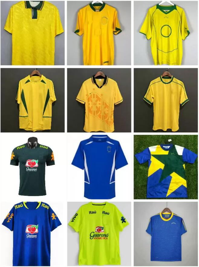 

Retro Brazils 1994 1988 1998 2000 2002 2004 2006 soccer jerseys 1957 1991 1993 2010 ROMARIO RONALDINHO RIVALDO KAKA 94 98 00 02 06 RONALDO