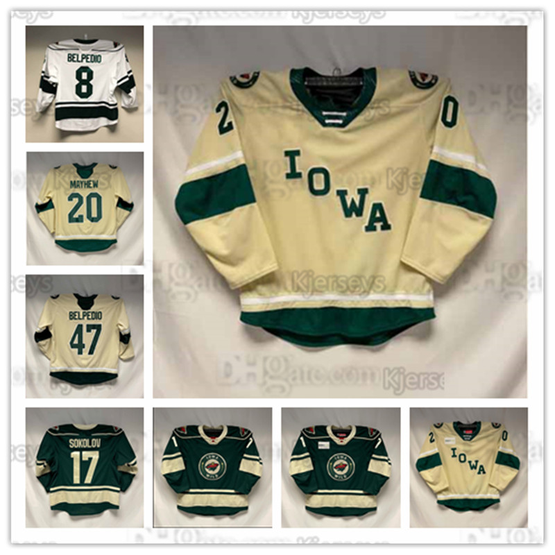 

Iowa Wild AHL Hockey Jersey Cal O'Reilly Dmitry Sokolov Gabriel Dumont e Belpedio J.T. Brown s Belpedio Josh Thrower Gerry Mayhew Joe Hicketts Calen Addison, Women s-2xl