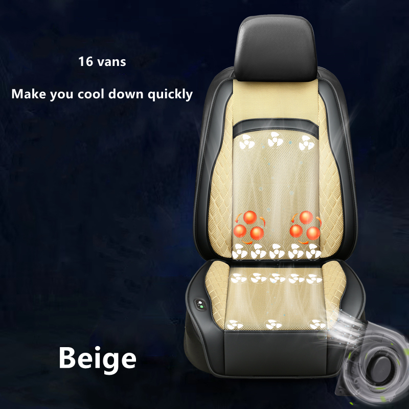 

1Pcs Car Ventilated Cooling Massage Seat Cushion For All Cars Automotive Adjustable Temperature Powerful 16 Vans Cooled Chusion Mat For Tesla Sedan SUV Truck