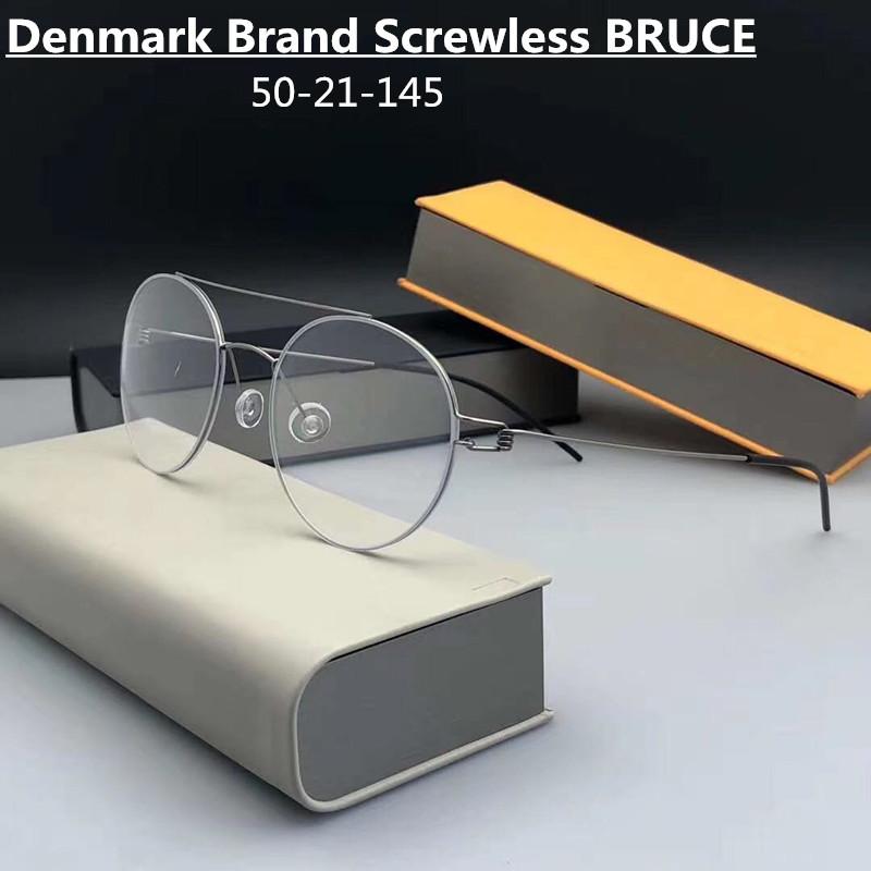 

Fashion Sunglasses Frames Denmark Brand Titanium Glasses Frame Men Women Double-Beam Round Myopia Optical Eyewear Screwless Prescription Eye