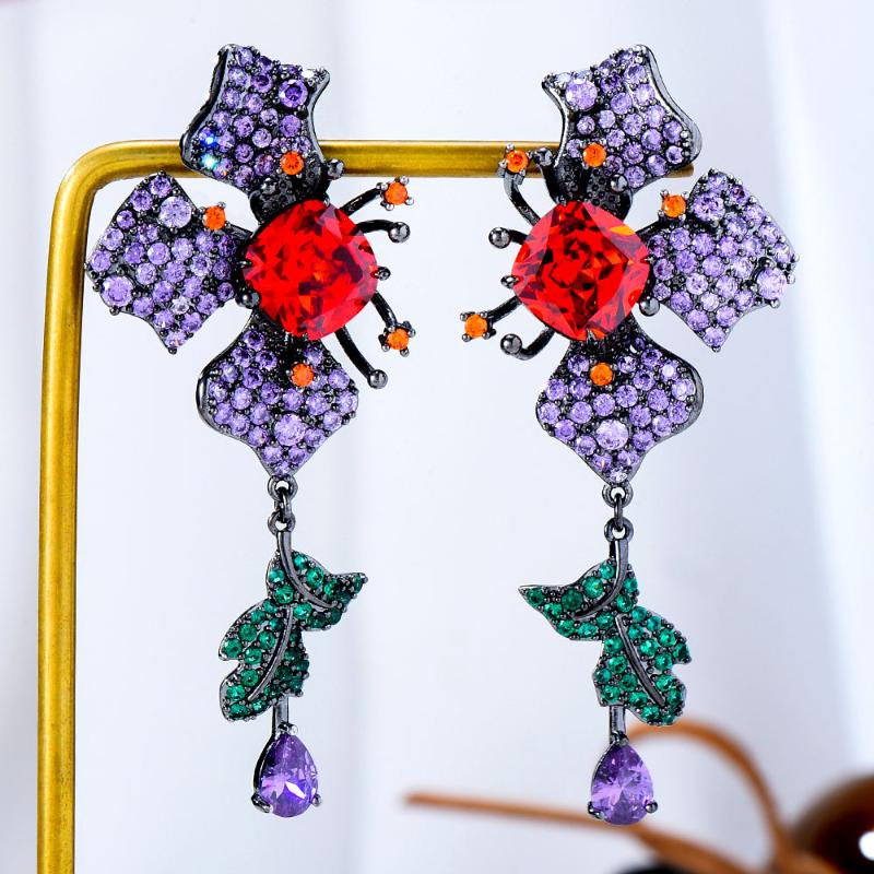 

Dangle & Chandelier GODKI Trendy Flowers Drop Earrings For Women Wedding Cubic Zirconia Dubai Bridal Costume Jewelry 2022 Summer Party