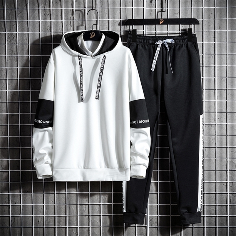 

Men's Tracksuits Casual Tracksuit Men Hooded Sweatshirt Outfit Spring Autumn Mens Sets Sportswear Male HoodiePants 2PCS Jogging Sports Suit 220826, 738black