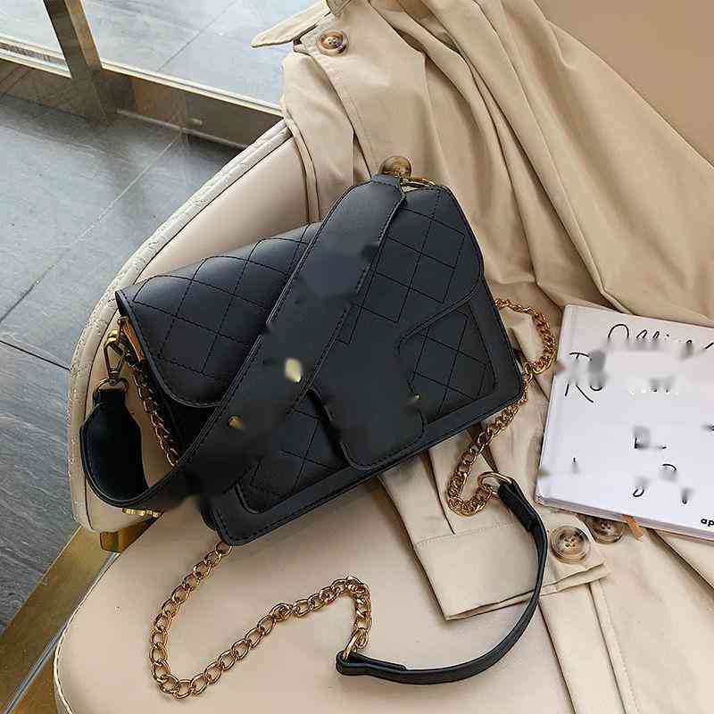 

Brand design woman's Letter Quilted shoulder Chain CC bag lambskin handbag vintage messenger bags caviar Leather le boy 2.55 Flap Bag 155, Black