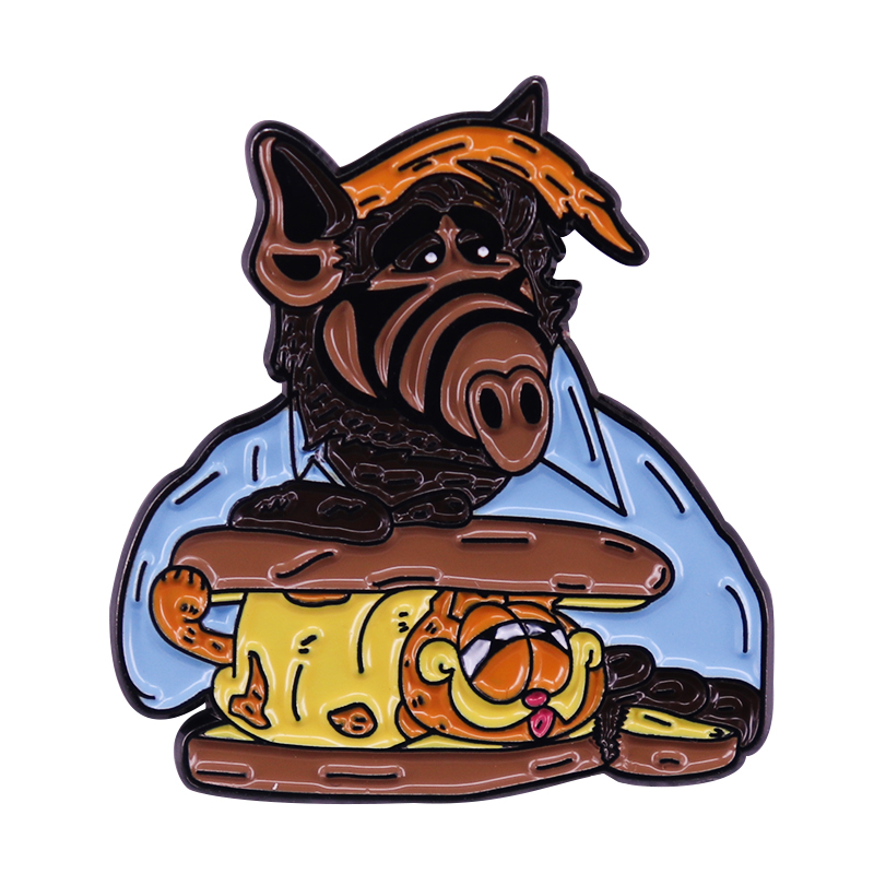 

Alien Gordon Shumway and his favorite food Cat Burger enamel pin, As picture