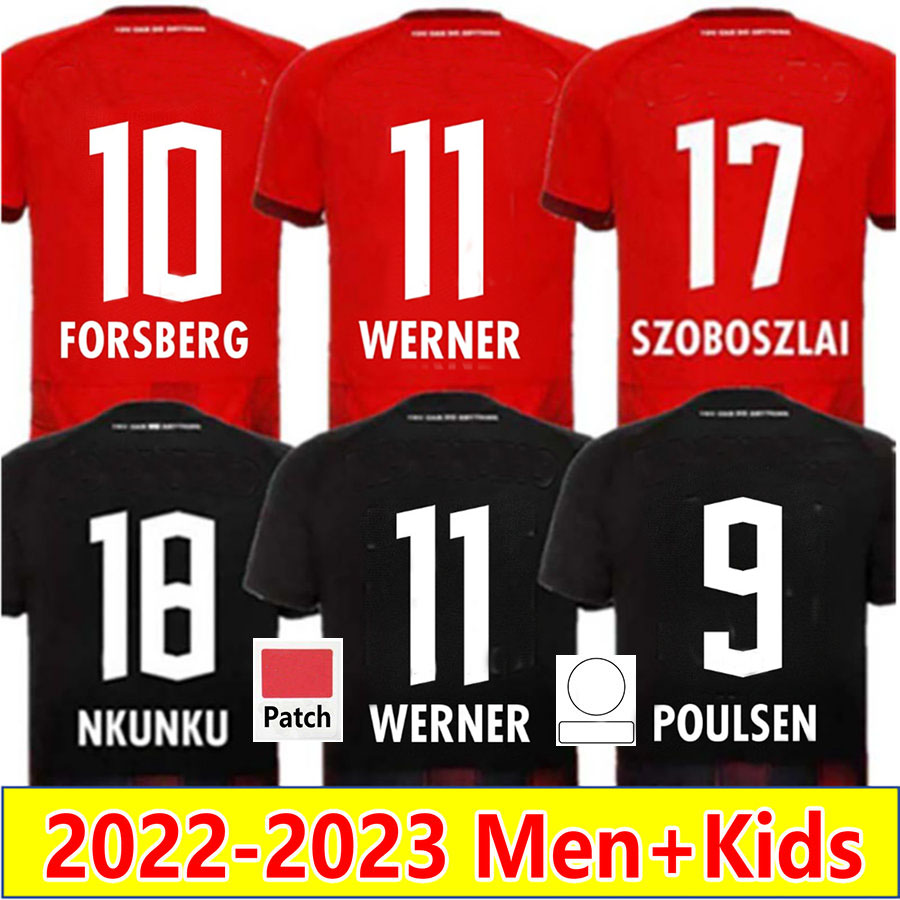 

22 23 WERNER NKUNKU SZOBOSZLAI soccer Jerseys FORSBERG POULSEN Leipziges 2022 2023 SCHLAGER OLMO HAIDARA Football Shirts SORLOTH SILVA SIMAKAN Hommes Kits enfants, Kids 21-22 away