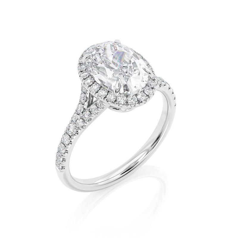 

Cluster Rings 7mm 2.5s GRA Moissanite For Women Solid 14K Gold Split Shank Half Etenity Band Engagement Fine Jewelry AnniversaryCluster