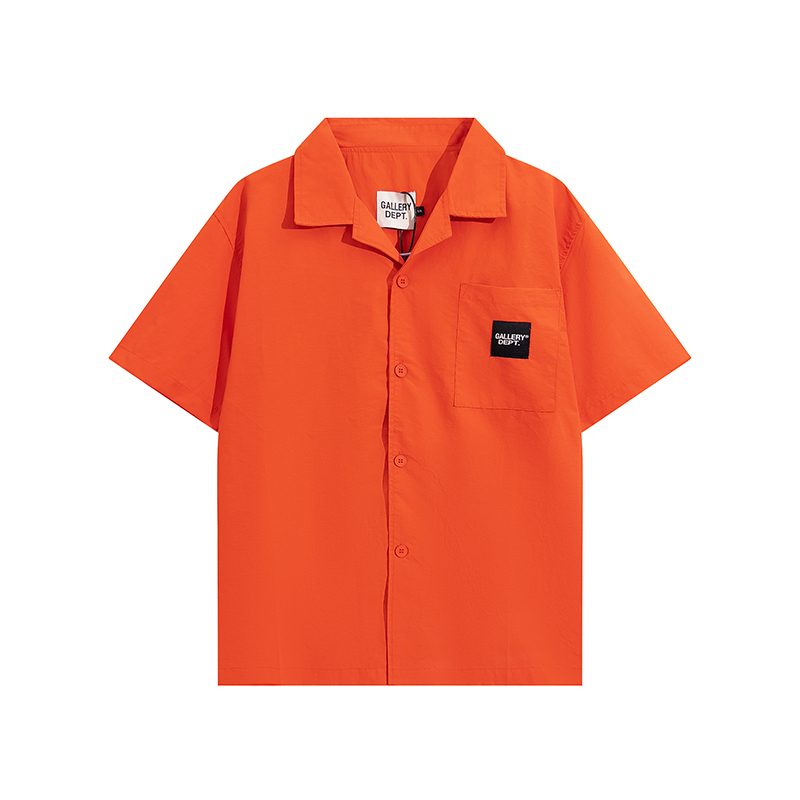 

Orange Green Black Fabric Shirt Casual Cotton Shirts Summer Men 1 Tops