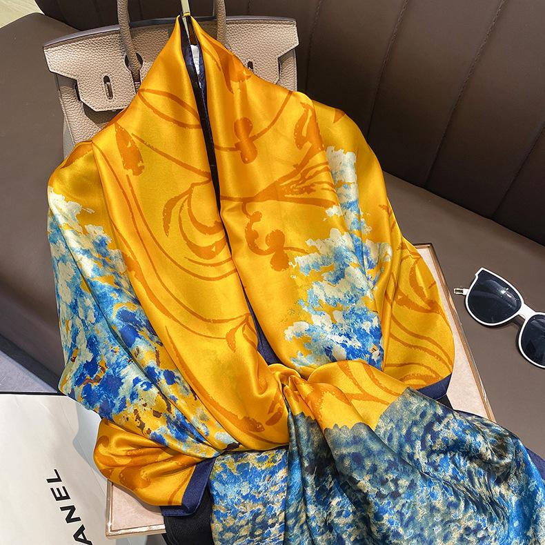 

Scarves Summer Beach Silk Scarf Women Shawl Wrap Female Stoles Bandana Foulard Muffler FemaleScarvesScarves