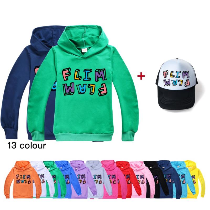 

T-shirts Flamingo Flim Flam Kids Tracksuit Autumn Cartoon Hoodie Leisure Children Boys Winter Clothes Set Gift For Girls Outfits Cap HatT-sh, Auburn