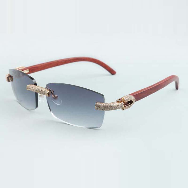 

micro-paved diamond sunglasses 3524012 with original wood legs and 56 mm lens