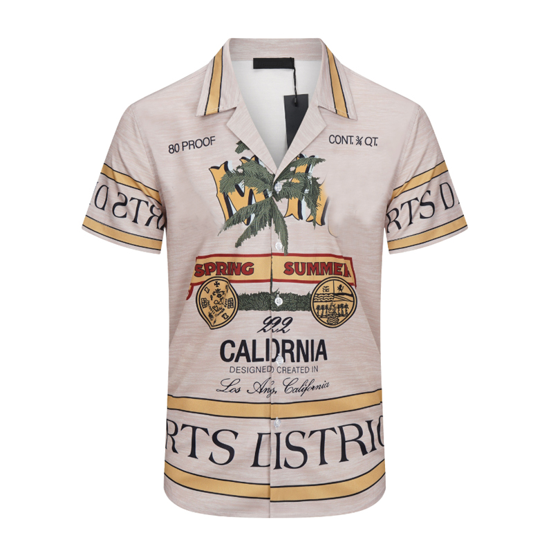 

22ss LUXURY Casual Printed Shirt For Men Short Sleeve Botton Collar Loose Comfortable Cotton Party Beach Hawaiian Men's Shirts, Customize