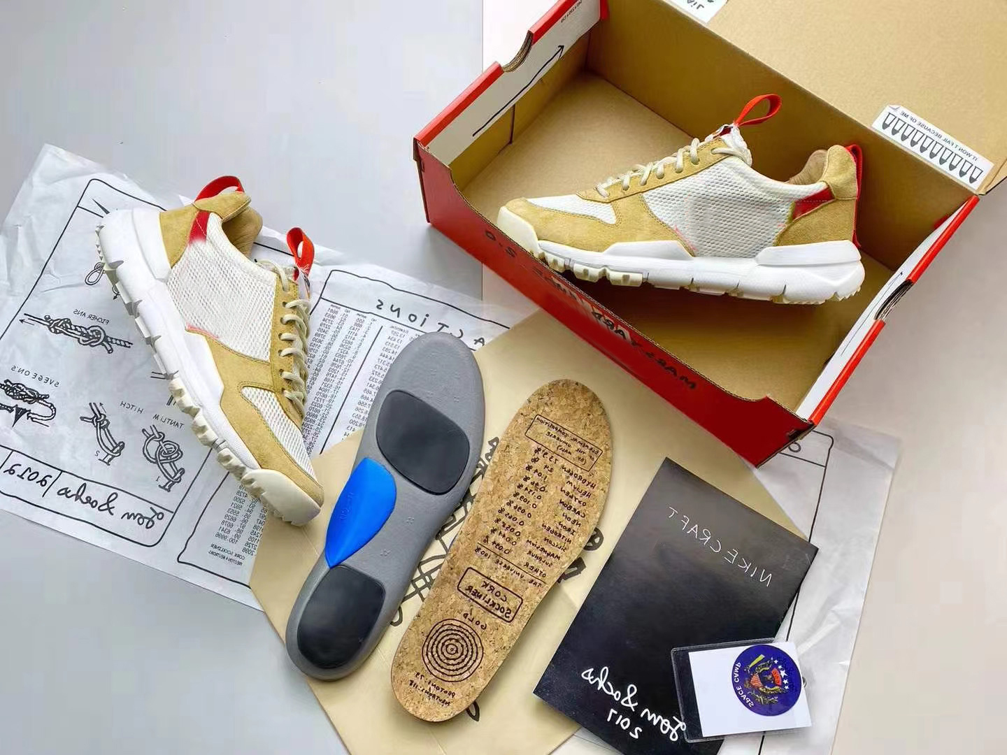 

Designer Shoes 2020 Authentic Tom Sachs x Craft Mars Yard 2.0 TS Joint Limited Sneaker Natural Sport Red Maple Authentic Running Original, Tom sachs x mars yard 2.0