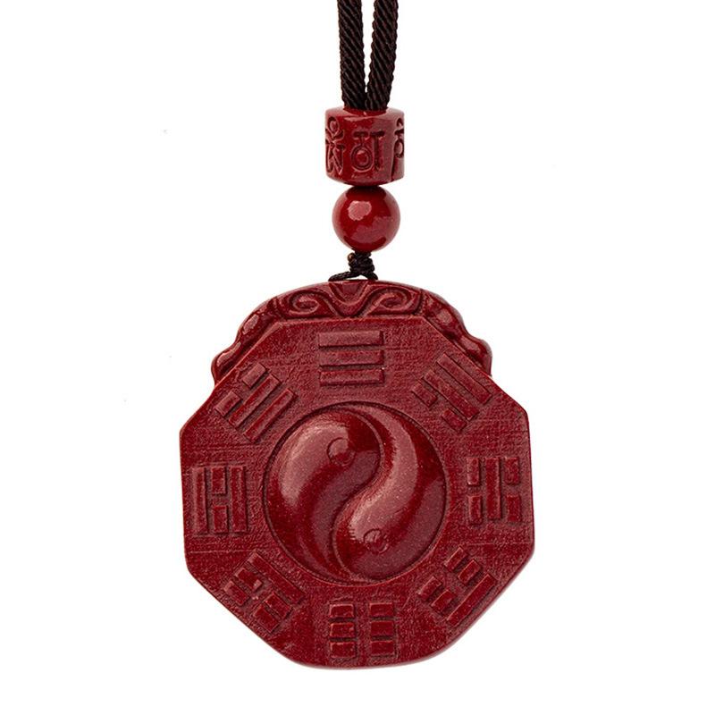 

Pendant Necklaces Purple Gold Sand JoursNeige Natural Cinnabar Carving Gossip Tai Chi For Women Men Sweater Chain Necklace Jewelry