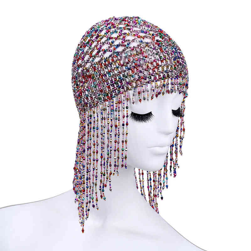 

Girls Women Exotic Cleopatra Beaded Belly Dance Head Cap Hat Headwrap / Hair Accessory / Headpiece for Party Wedding Showing AA220323