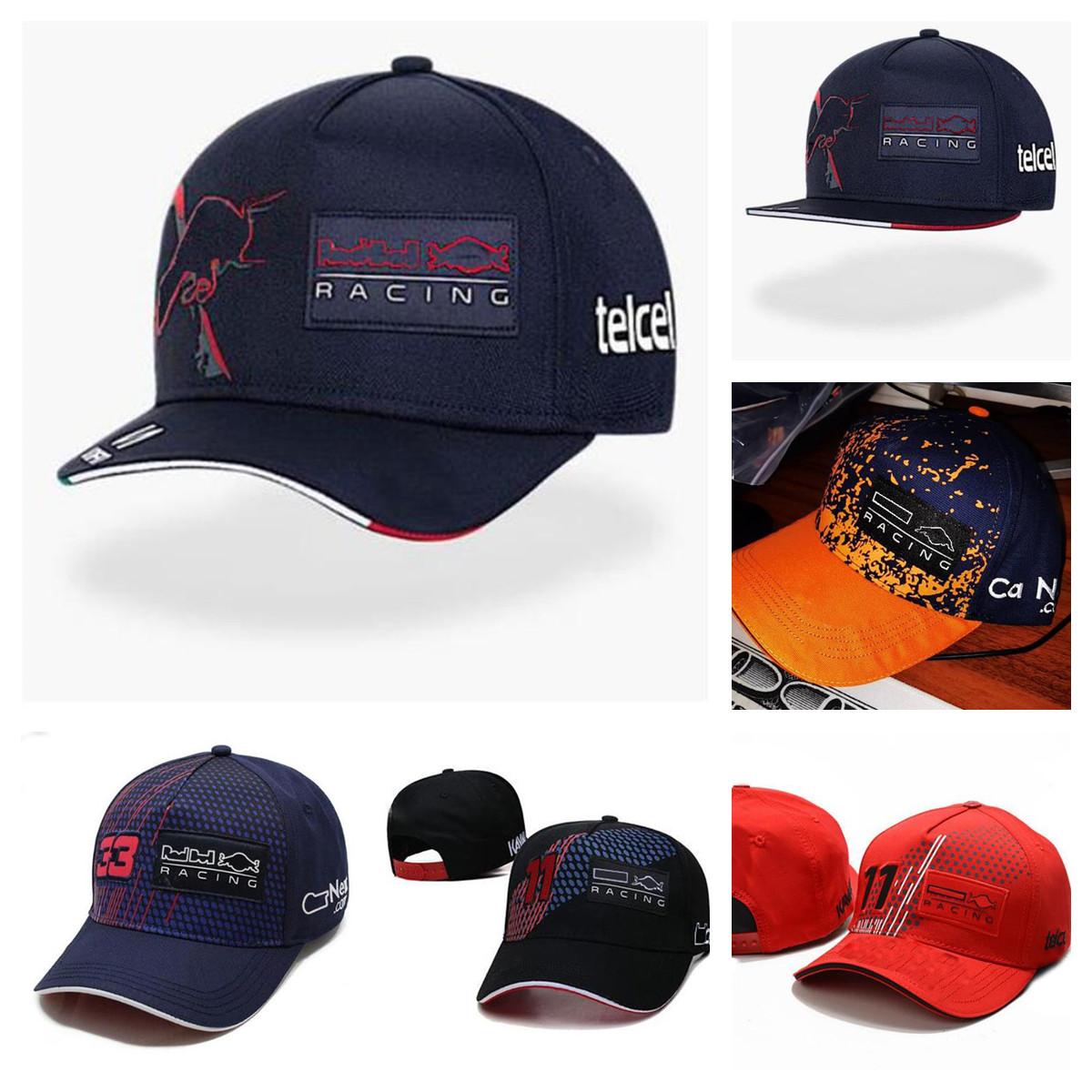 

F1 Formula One racing hat summer team embroidered logo peaked cap spot sale