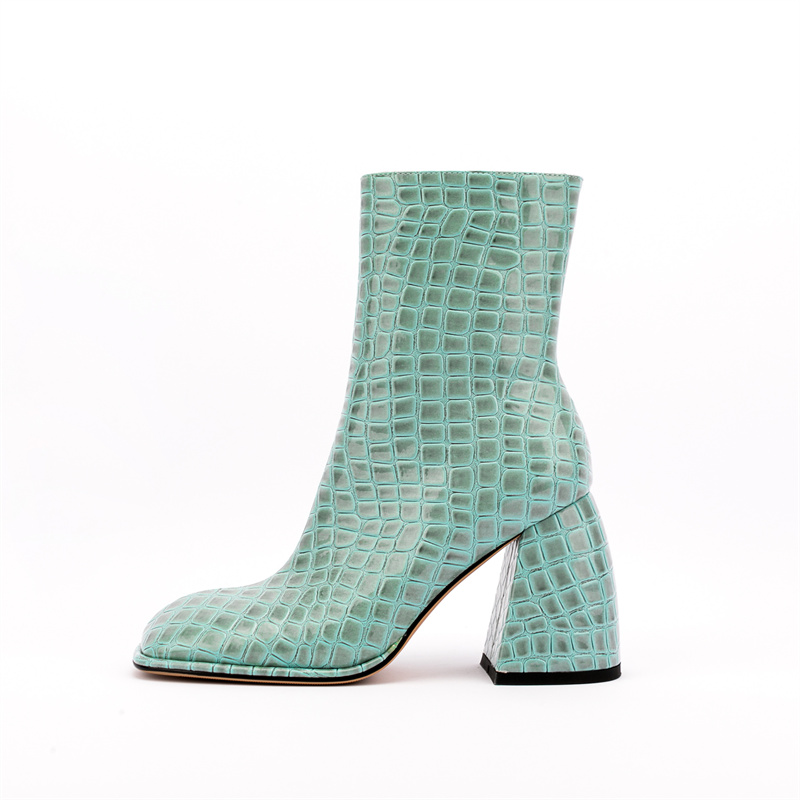 2022 bottes pour femmes automne hiver nouvelle mode européenne américaine talon épais fermeture éclair latérale haute et bottines nues