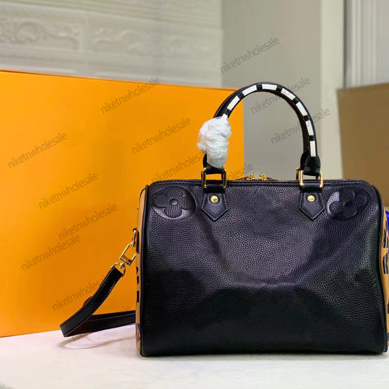 

Black Women Shoulder Bags Speedy 30 Travel Backpack Leopard Leather Lock Designer Crossbody Bag 40392, ##