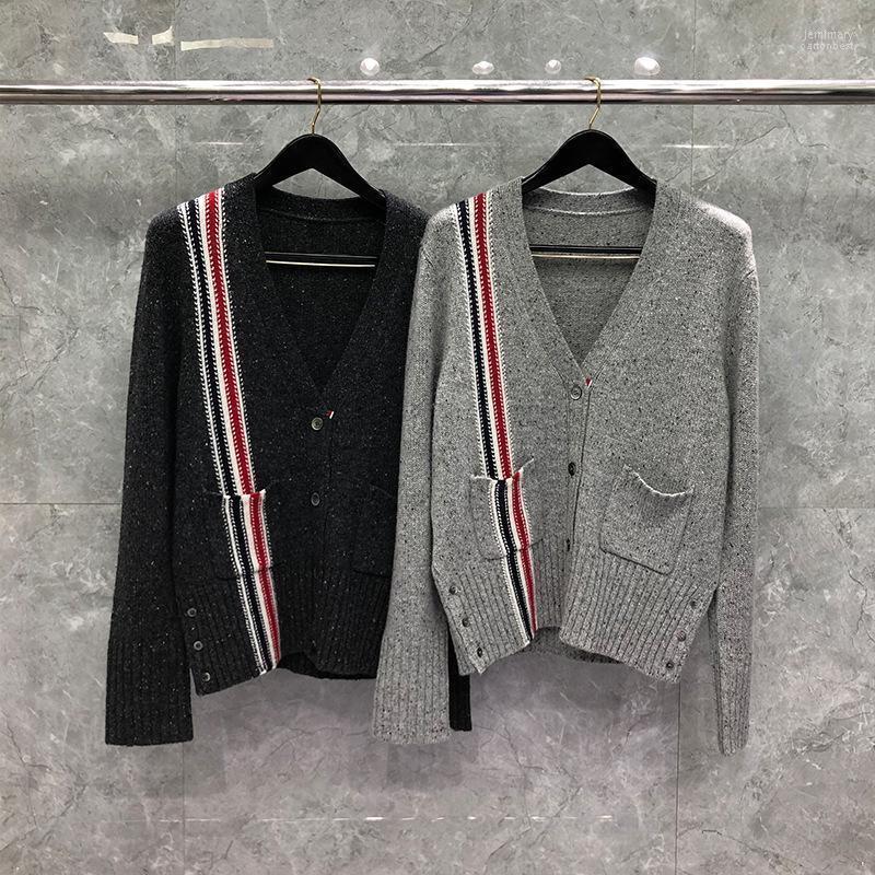 

Men's Sweaters Fashion Brand 2022 Men Slim Fit V-Neck Cardigans Clothing Striped Wool Cashmere Solid Thick Winter Casual Coat Jemi22, Gray