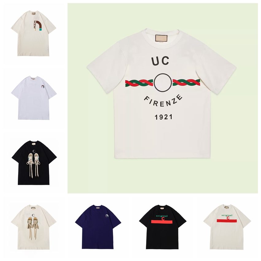 

5A+ designer luxurys men women T-shirt Cotton jersey Firenze 1921 tank top Lady Tees Original print oversize Tshirt