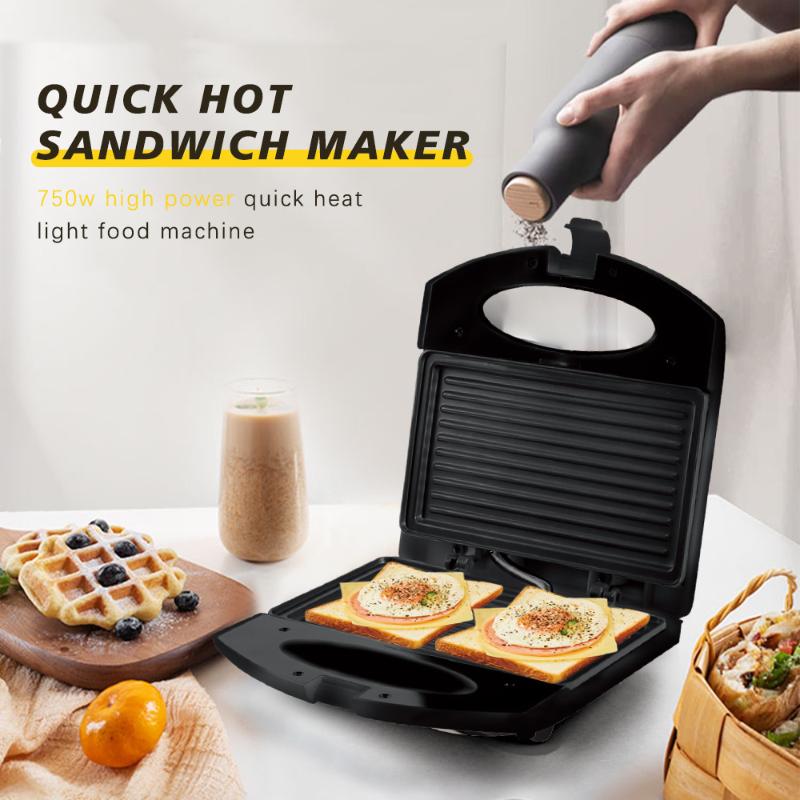 

Bread Makers Double-sided Heat Sandwich Maker Toaster Oven Electric Grill Meat BBQ Steak Hamburger Breakfast Machine No-Stick Plate