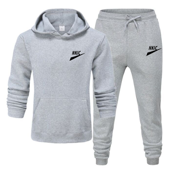 

Mens Sportswear Tracksuit Casual 2 Piece Set 2022 Spring Autumn Brand Print Sweatshirt Fashion Men Hip hop Sports Sets Plus Size S-3XL, White