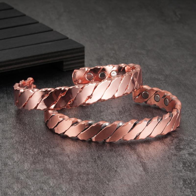 

Bangle Vinterly Magnetic Copper Bracelet Men Adjustable Open Cuff Bracelets Arthritis Health Energy Charms Bangles For WomenBangle