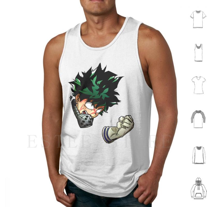 

Men' Tank Tops Midoriya Faces! Vest Sleeveless Boku No Hero Tokoyami Fumikage Anime Dark Shadow MangÃ¡ Izuku Super, White;black