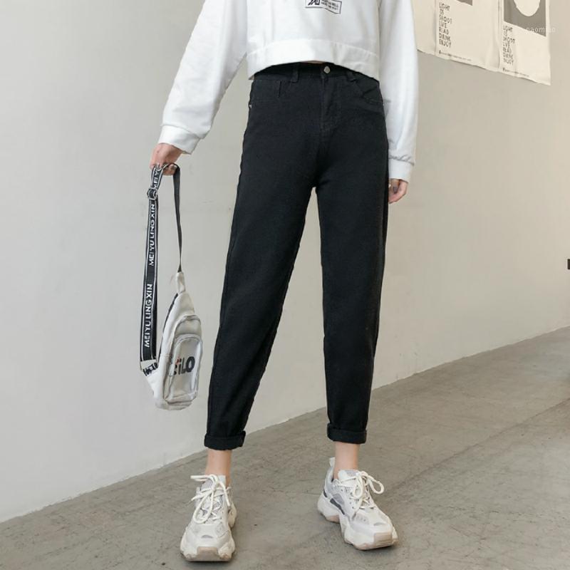 

Women's Jeans High Waisted Mom Plus Size Woman Dark Blue Women Denim Pants Jean Femme Trousers Ladies Big Loose Korean, Black