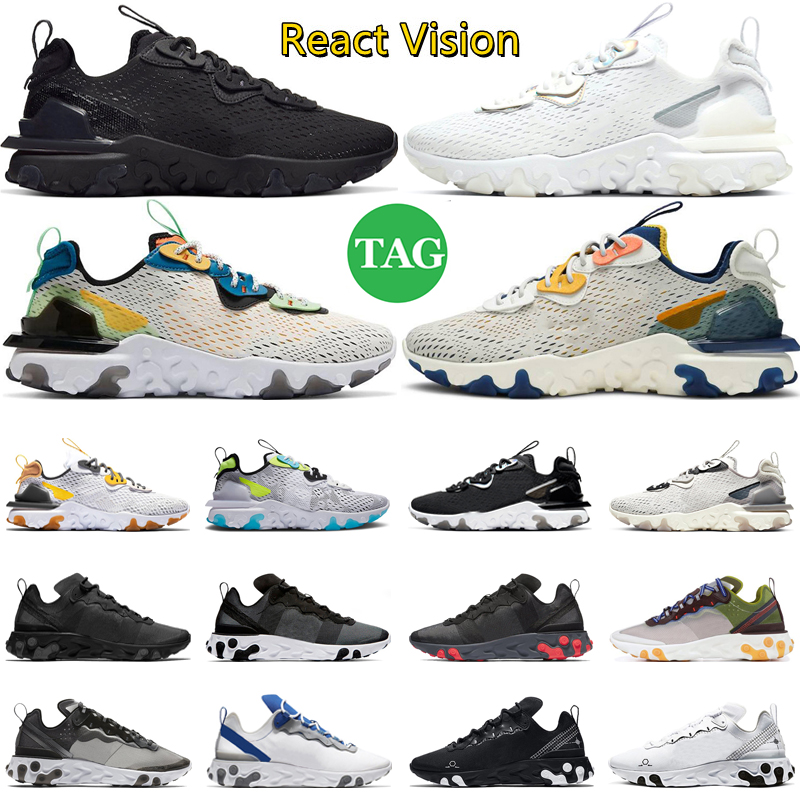 

Classic React Vision Running Shoes Element 55 87 Men Women Triple Black White Iridescent Vast Grey Honeycomb Phantom Mens Trainers Sports Sneakers, #14
