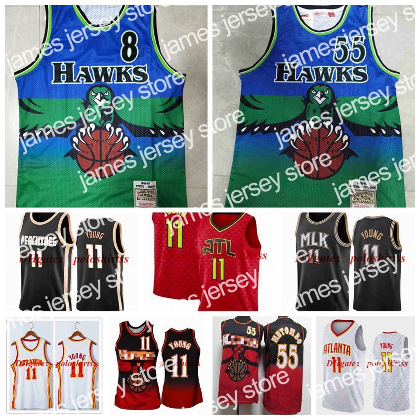 

New Atlanta's Hawks's Trey Young 11 Basketball Jerseys white Smith 8 Dikembe 55 Mutombo Jersey NCAA 2021 Mens Youth Kid Edition City Fans Shirt, As photo