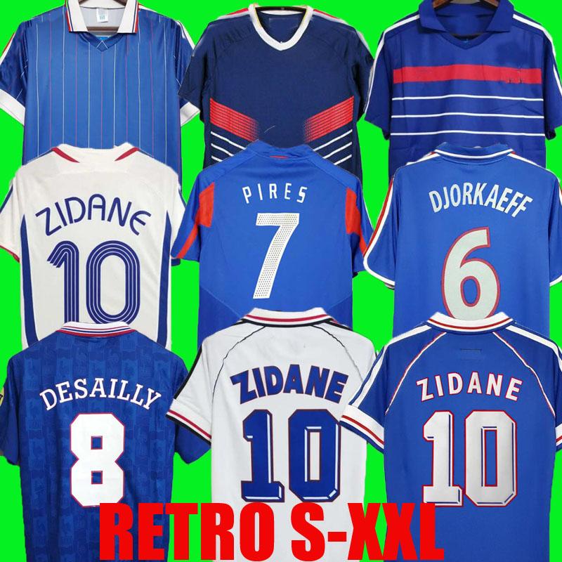 

1998 2000 2002 2004 RETRO ZIDANE HENRY French soccer jerseys final Francia vintage classic Football shirt Trezeguet 1982 1996 2006 Petit Pires MaillotS Djorkaeff, 1984 home