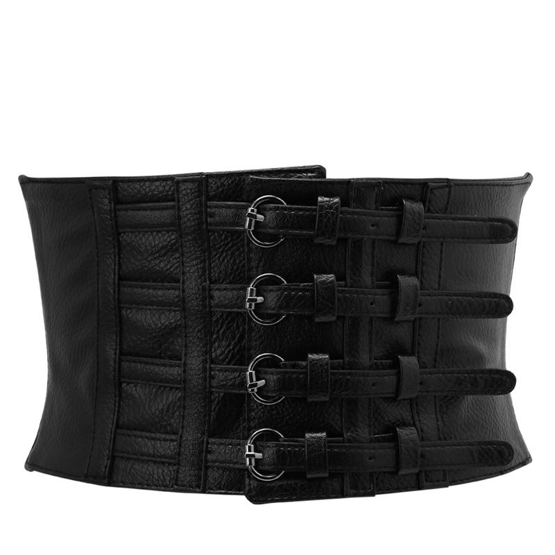 

Belts Drop Ship&Wholesale Retro Lady Waist Shape Corset Wide Elastic Faux Leather Belt Stretch Waistband Oct. 8, Black