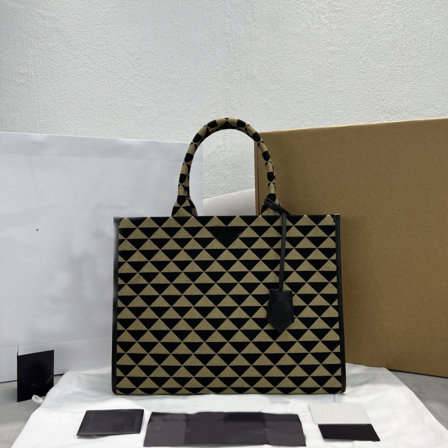 

2023 small large micro symbole womens bags jacquard fabric handbag tote triangle shoulder top quality designer handbags prad Z7JM#