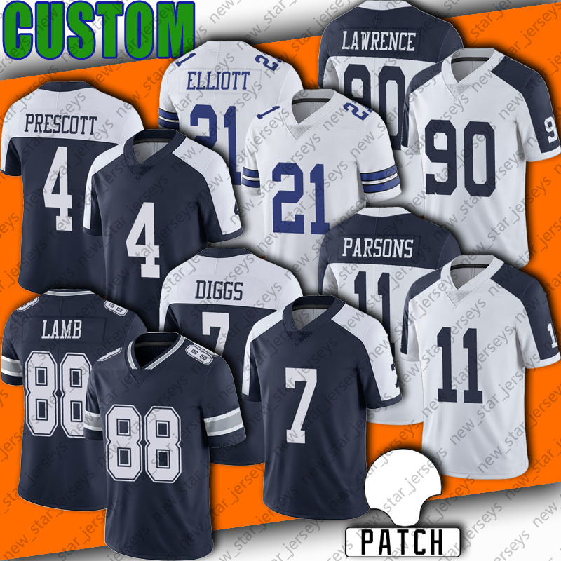 

4 Dak Prescott Micah Parsons Jersey Football CeeDee Lamb Ezekiel Elliott Trevon Diggs Jerseys DeMarcus Lawrence Anthony Brown Vander Esch Tyler Smith Schultz, 55 jones