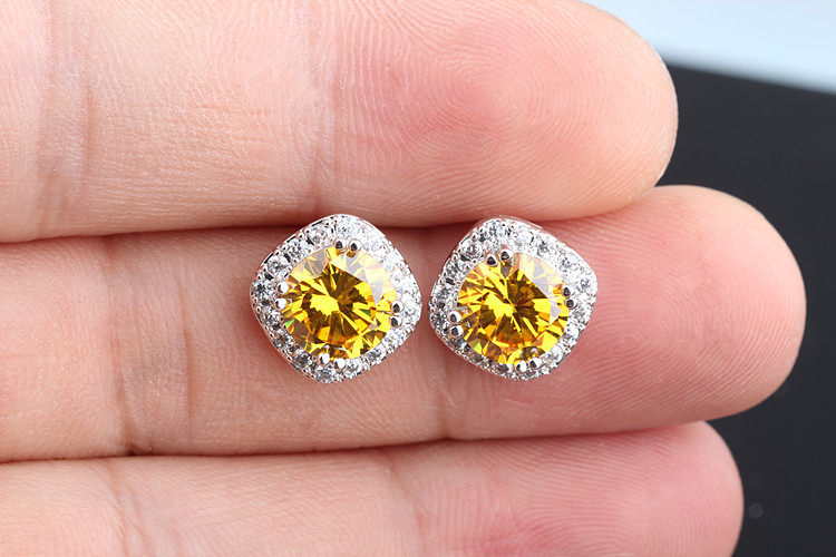 

Charm Korean Fashion Earrings copper inlaid with eight hearts and eight arrows AAA Zircon classic jewelry 925 silver needle factory direct sales