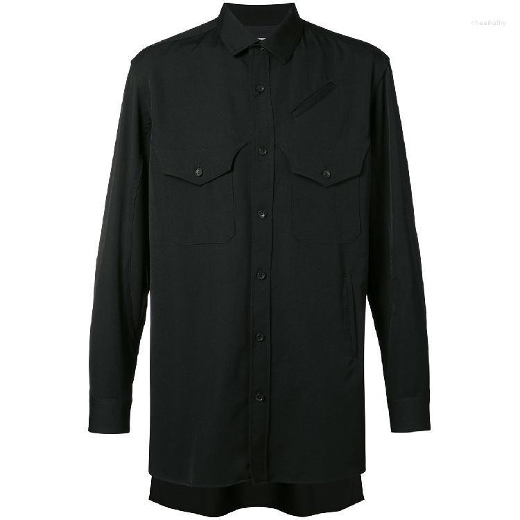 

Men' Casual Shirts -6xl Original Design Men Tooling Style Long Sleeve Black Designer Shirt High Quality Plus Size ClothingMen' Chee22