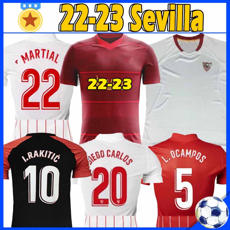 

22/23 SevillaS soccer jersey 2022 2023 RAKITIC L.OCAMPOS NAVAS Martial SUSO MUNIR TECATITO Y.EN-NESYRI Football Shirts J.NAVAS Diego Carlos Fernando Men Uniforms, Saiweiliya 21-22 third patch