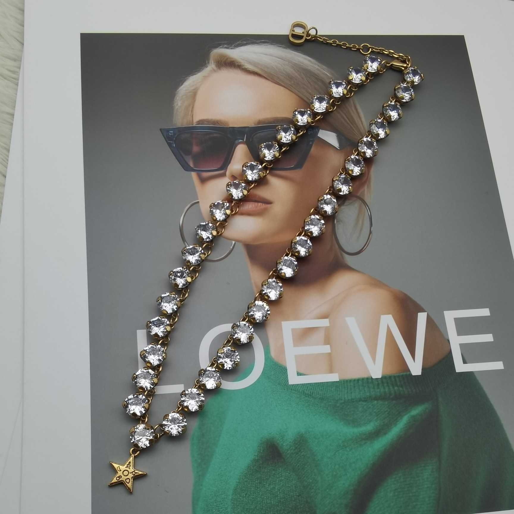 

Design Bracelet Necklace necklace D di fashion high sense light luxury temperament Rhinestone clavicle CD super fairy simple women 2 D0HV earring