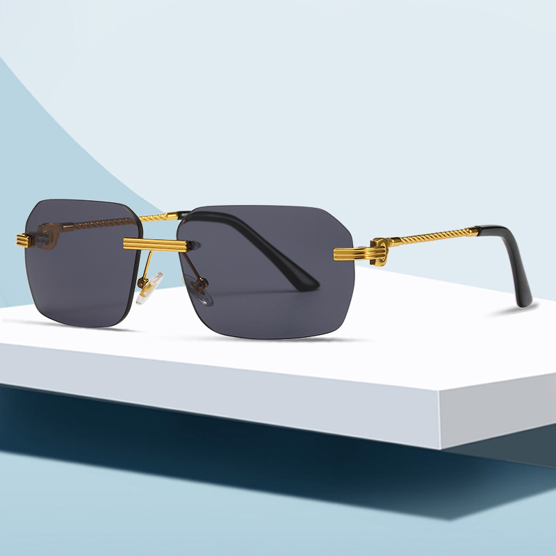 New Carter Frameless Trimming Luxury Brand Sunglasses Polygonal Glasses Personality Men and Women Sunglasses Optical Frame