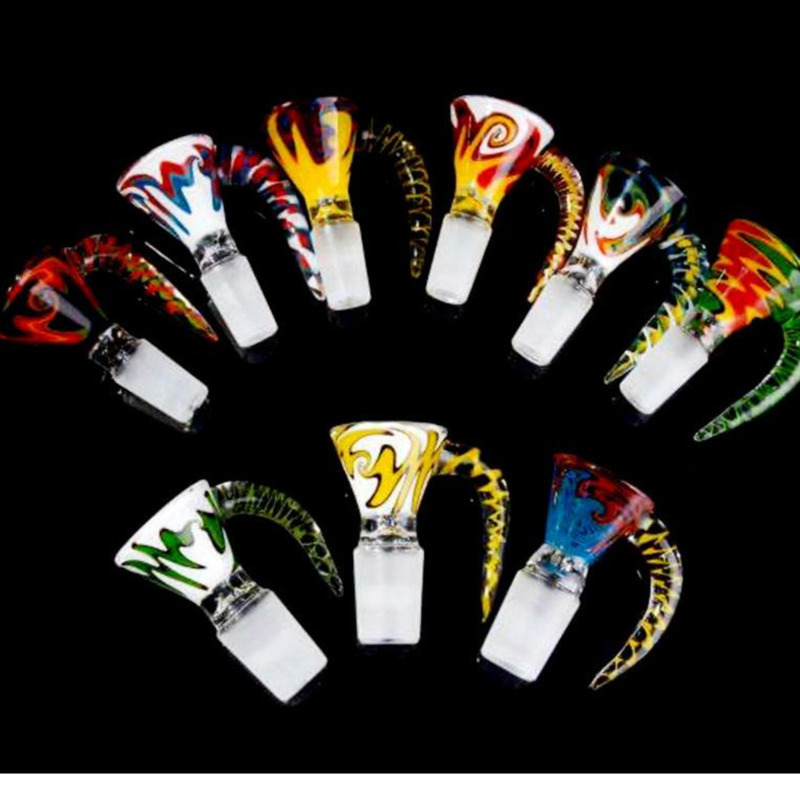 

Wholesale New 14mm 18mm Male Glass Bowls Colored Piece Smoking Accessories Unique Bowl For Tobacco Glass Water Pipes Bongs