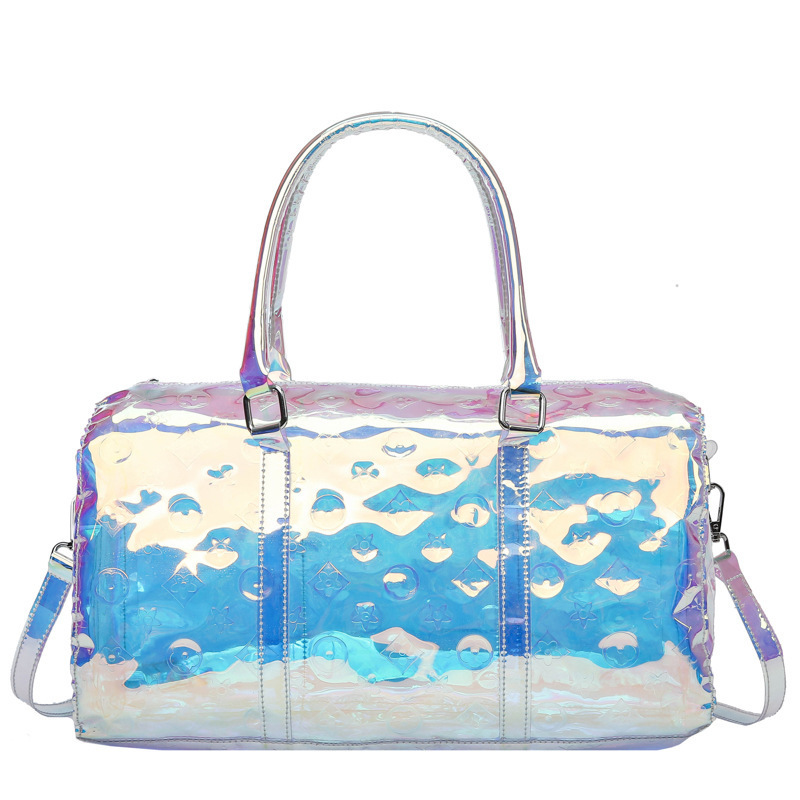 

JIOMAY Women Shoulder Bag PVC Designer Purse and Handbag Female Shopper Fashion Casual Multicolor Laser Jelly Crossbody Bag 220616, Baise