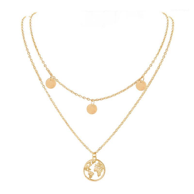 

Chains Acrylic Necklace Fashion Personality Street Shooting World Map Pendant Set