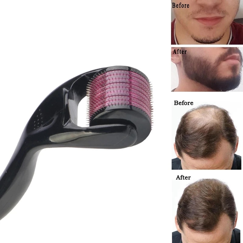 Derma roller beard growth facial skin hair 540 titanium microneedling cosmetic beauty dermaroller instrument home use microneedle face exfoliatio-image-773259419