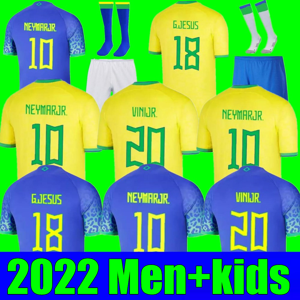 

2022 soccer jersey Camiseta de futbol PAQUETA BRAZILS NERES COUTINHO football shirt JESUS MARCELO CASEMIRO brasil 22 23 maillots football Men Women kids kit SETS, Women home+world cup patch