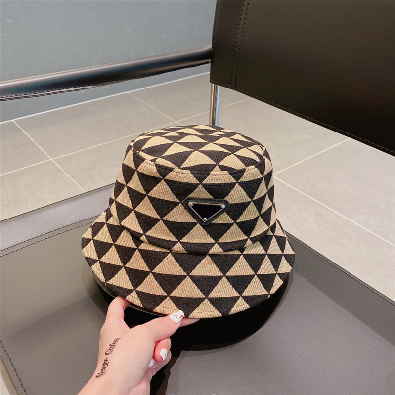

Classic Triangle Printed Fisherman Hats Designer Sports Bucket Hat Outdoor Sunshade Ball Caps Snapbacks, 1#