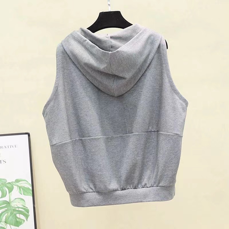

Women's Tanks Camis Ma3 jia3 Sleeveless T-shirt and Hood Tank top Extra Large Size Fashion The Spring/Summer Leisure Black White Gray M-4XL