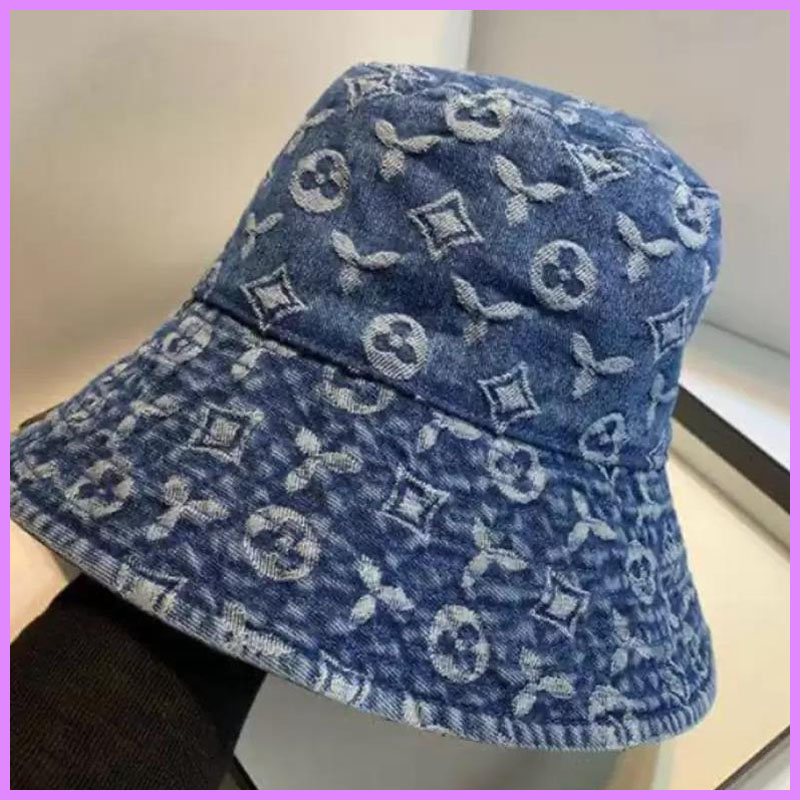 

Cowboy Bucket Hat Casual Luxury New Unisex Caps Women Mens Designer Hats Cool Casquette Denim Print Fitted Cap Men Beanie NICE G224223F, Blue