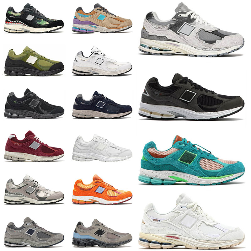 Original 2002r Designer Casual Shoes For Mens Womens Camo Green Nettle Green Retro Black Bone Light Aluminum Bordeaux Incense Petrol Pink Sneakers T